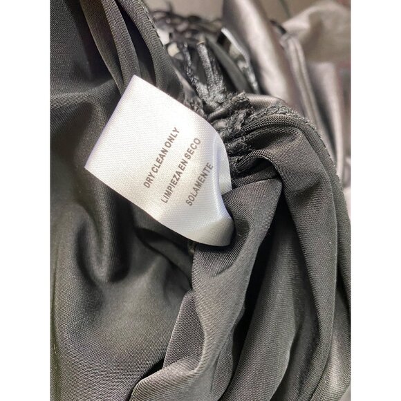 Fashion Nova XL Black Ruched Faux Leather Halter Dress With Adjustable Drawstrin - Picture 4 of 5